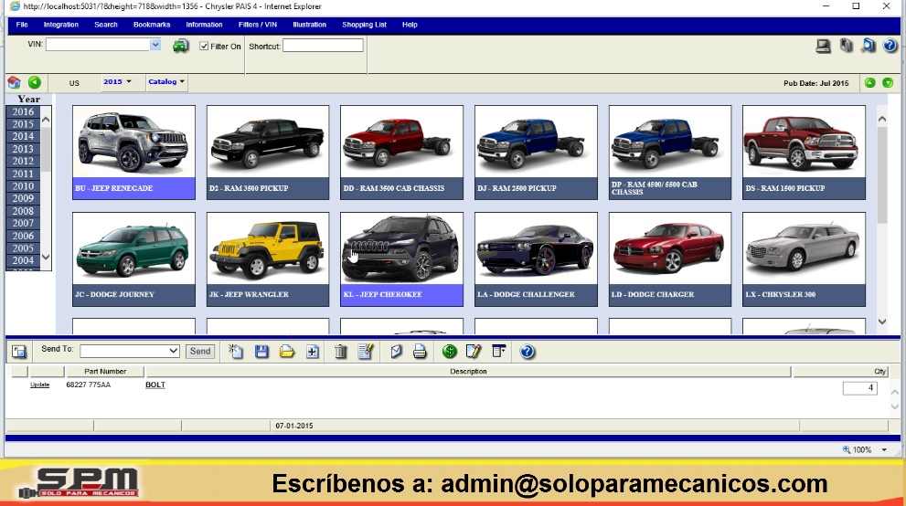Catálogo Partes Chrysler EPC PAIS