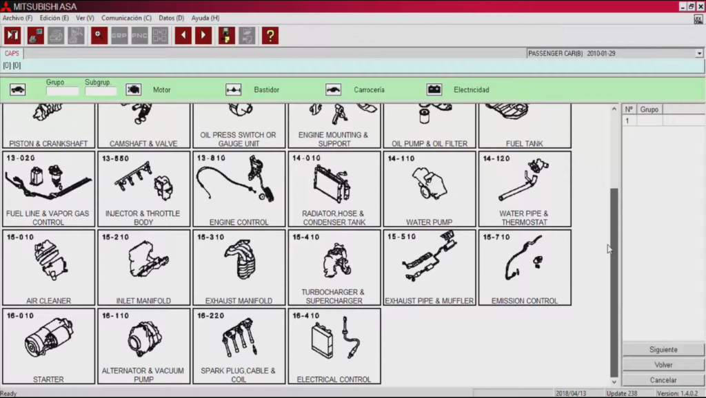 Catalogo de partes MMC Mitsubishi Catalogo de partes